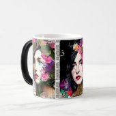 紙コラージュスタイルアート |ヴィンテージレディース モーフィングマグカップ (正面左)