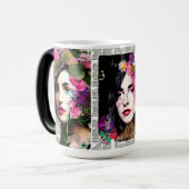 紙コラージュスタイルアート |ヴィンテージレディース モーフィングマグカップ (正面左)