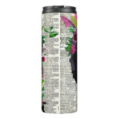 紙コラージュスタイルアート |女性ヴィンテージフローラ タンブラー (裏面)