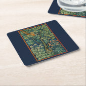 紙コースターとウィリアムモリスフェザントデザイン スクエアペーパーコースター (アングル)