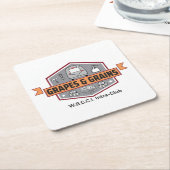 紙コースターとロゴ スクエアペーパーコースター (アングル)