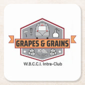 紙コースターとロゴ スクエアペーパーコースター (正面)