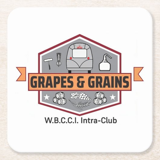 紙コースターとロゴ スクエアペーパーコースター (正面)