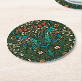 紙コースターウィリアム・モリス「チューリップ」デザイン ラウンドペーパーコースター (アングル)