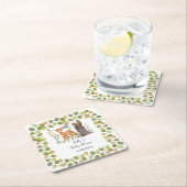 紙コースターウッドランド動物のベビーシャワー スクエアペーパーコースター (インサイチュ)
