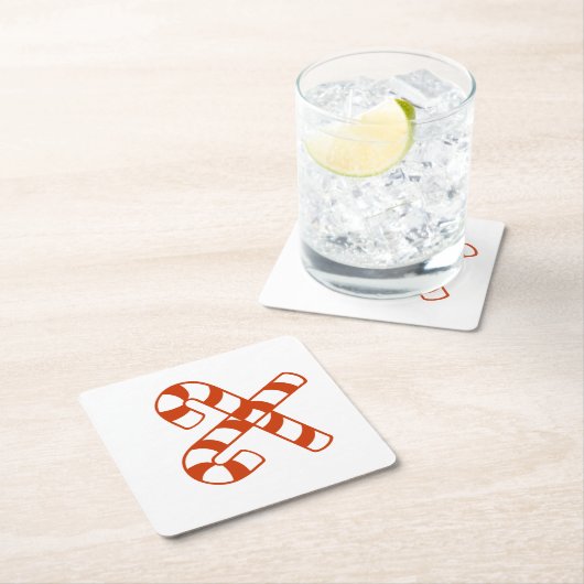 紙コースターキャンディーケーン スクエアペーパーコースター (インサイチュ)