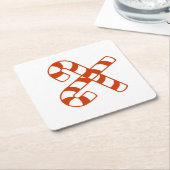 紙コースターキャンディーケーン スクエアペーパーコースター (アングル)