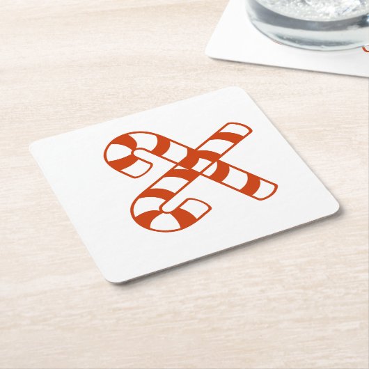 紙コースターキャンディーケーン スクエアペーパーコースター (アングル)