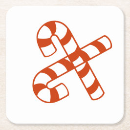 紙コースターキャンディーケーン スクエアペーパーコースター