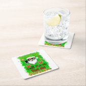 紙コースタースクエアおもしろいサンタコールミー文字ミー スクエアペーパーコースター (インサイチュ)