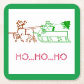 紙コースターズサンタンドトナカイ スクエアペーパーコースター (正面)