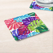 紙コースターズトロピカルパームズプリント スクエアペーパーコースター (アングル)