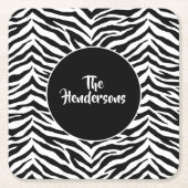 紙コースターセット名前をカスタムする スクエアペーパーコースター (正面)