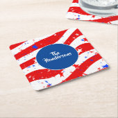 紙コースターセット名前をカスタムする スクエアペーパーコースター (アングル)