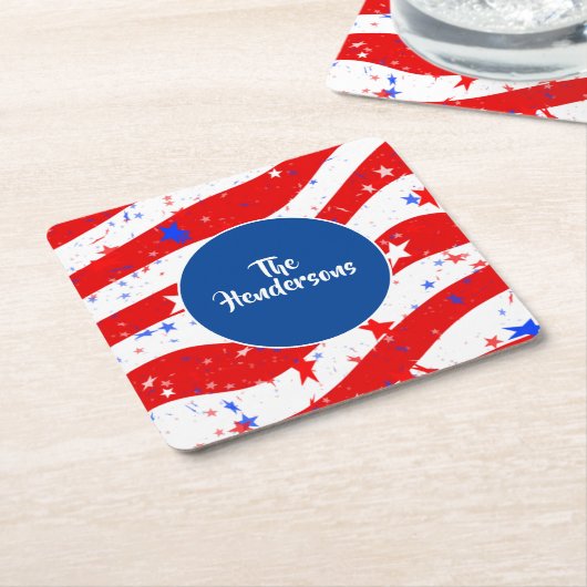 紙コースターセット名前をカスタムする スクエアペーパーコースター (アングル)