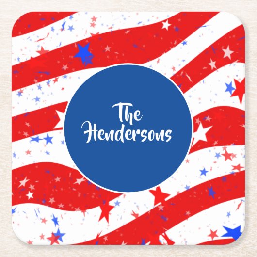 紙コースターセット名前をカスタムする スクエアペーパーコースター (正面)