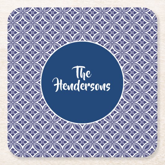 紙コースターセット名前をカスタムする スクエアペーパーコースター (正面)