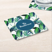 紙コースターセット名前をカスタムする スクエアペーパーコースター (アングル)