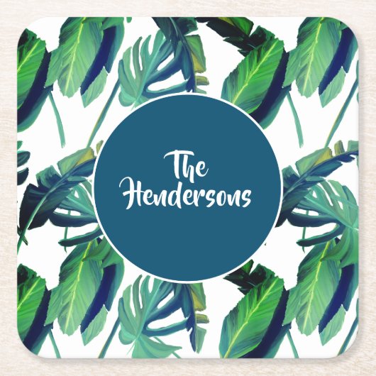 紙コースターセット名前をカスタムする スクエアペーパーコースター (正面)