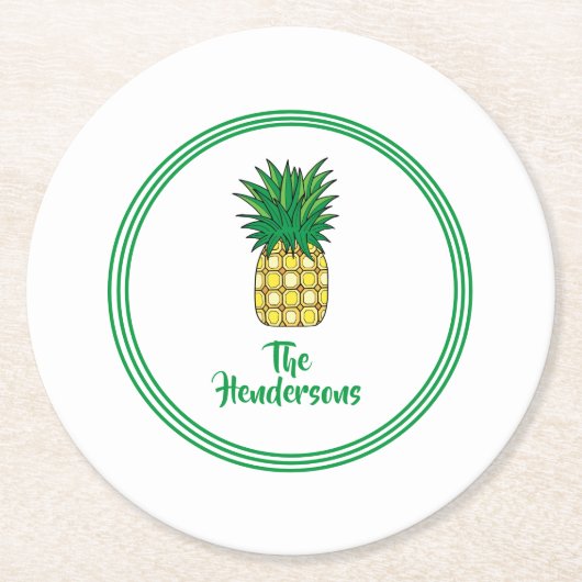 紙コースターセット名前をカスタムする ラウンドペーパーコースター (正面)