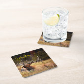 紙コースターセット – イエローストーンエルク スクエアペーパーコースター (インサイチュ)