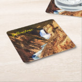 紙コースターセット – イエローストーン秋 スクエアペーパーコースター (アングル)