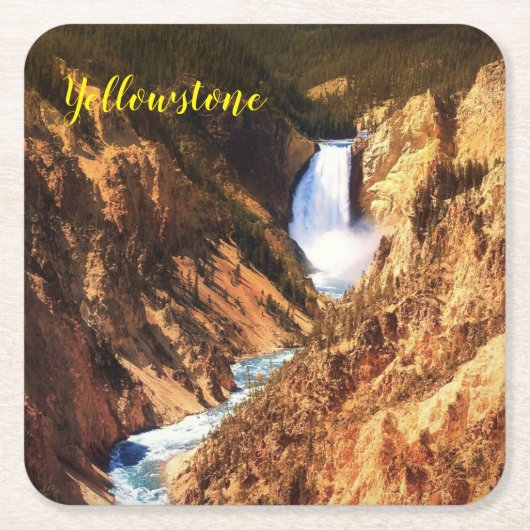 紙コースターセット – イエローストーン秋 スクエアペーパーコースター (正面)