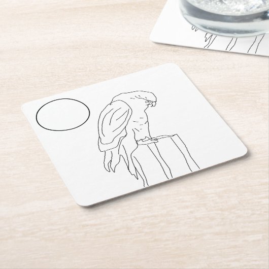 紙コースターセット – 《鳥》ハヤブサからカラー スクエアペーパーコースター (アングル)