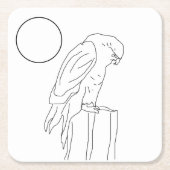 紙コースターセット – 《鳥》ハヤブサからカラー スクエアペーパーコースター (正面)