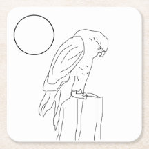 紙コースターセット – 《鳥》ハヤブサからカラー