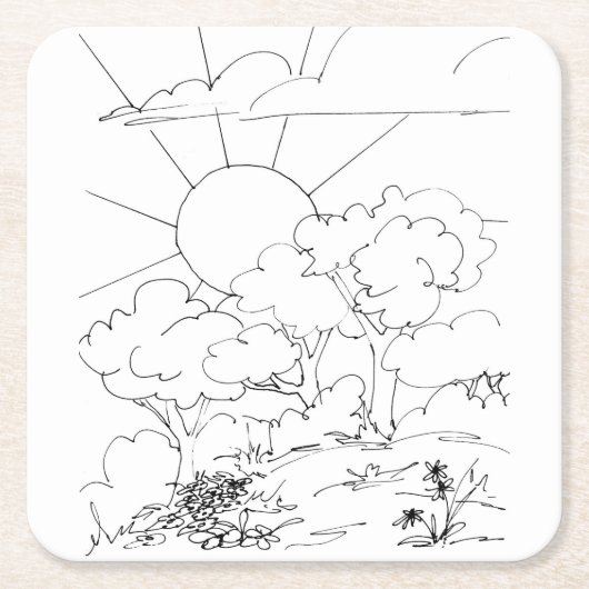 紙コースタードーンオーバーザヒル スクエアペーパーコースター (正面)