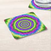 紙コースターネオン爆発 スクエアペーパーコースター (アングル)