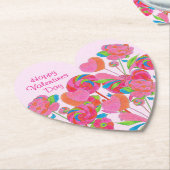 紙コースターハート棒つきキャンデー花 ペーパーコースター (アングル)