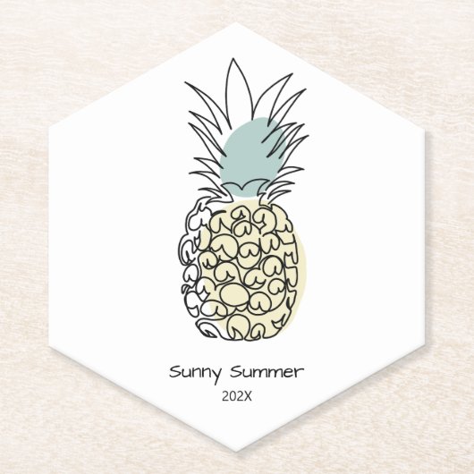 紙コースターパイナップル ペーパーコースター (正面)