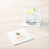 紙コースタービジネスカード：オレンジブロッサム スクエアペーパーコースター (インサイチュ)