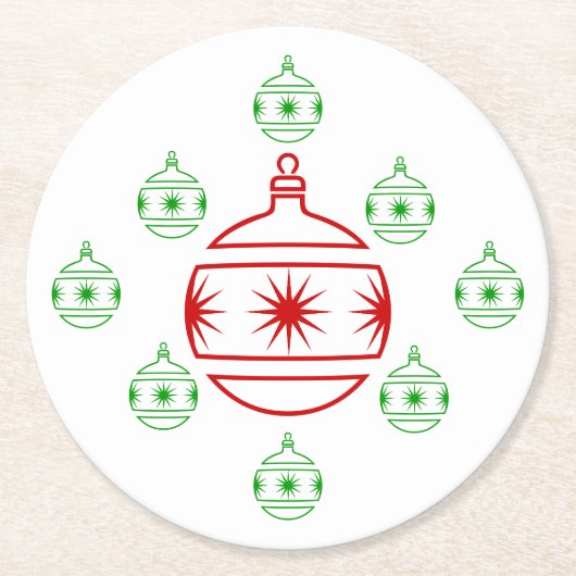 紙コースターホリデーオーナメント ラウンドペーパーコースター (正面)