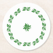 紙コースターホリーリース ラウンドペーパーコースター (正面)