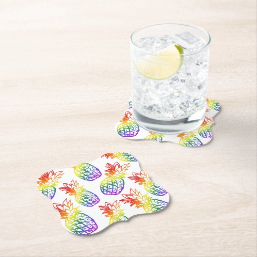 紙コースターレインボーパイナップル ペーパーコースター (インサイチュ)