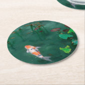 紙コースター日本の：ウッドブロック：コイ ラウンドペーパーコースター (アングル)