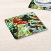 紙コースター滑らかな黄色の抽象芸術 スクエアペーパーコースター (アングル)