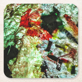 紙コースター滑らかな黄色の抽象芸術 スクエアペーパーコースター