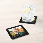 紙コースター結婚ズ愛文字フォトブラック スクエアペーパーコースター (インサイチュ)