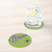 紙コースター薄紫と（昆虫）マルハナバチ ペーパーコースター (インサイチュ)