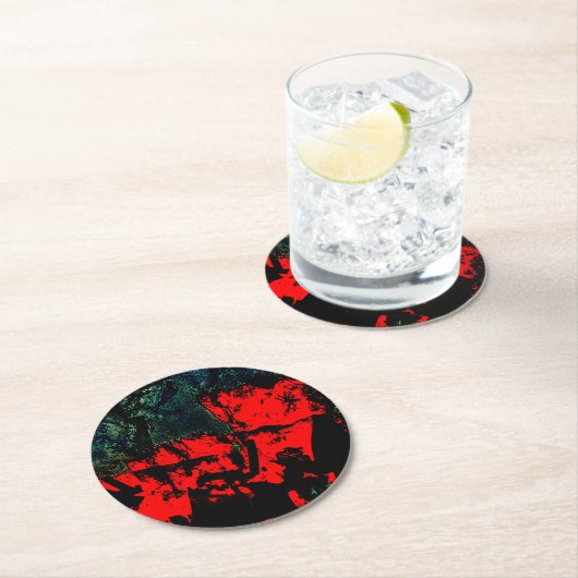 紙コースター黒リサイクルプラスチックのモチーフ ラウンドペーパーコースター (インサイチュ)