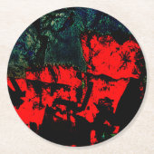 紙コースター黒リサイクルプラスチックのモチーフ ラウンドペーパーコースター (正面)