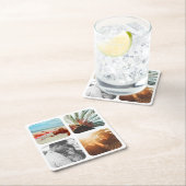 紙コースター4写真テンプレートグリッド丸 スクエアペーパーコースター (インサイチュ)