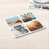 紙コースター4写真テンプレートグリッド丸 スクエアペーパーコースター (アングル)