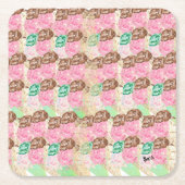 紙コースター：アイスクリームフレーバー スクエアペーパーコースター (正面)