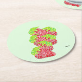 紙コースター：イチゴ ラウンドペーパーコースター (アングル)