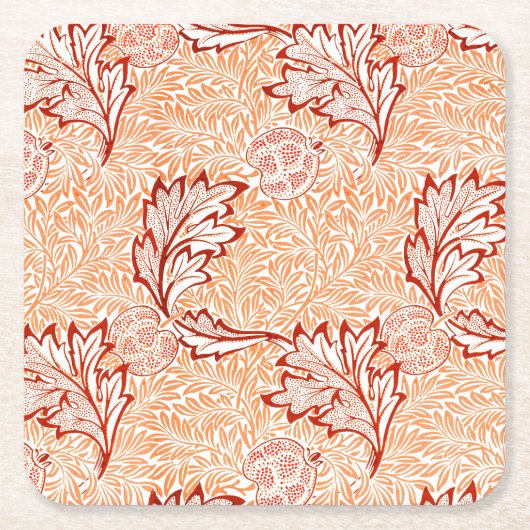 紙コースター：ウィリアム・モリス：アップル スクエアペーパーコースター (正面)